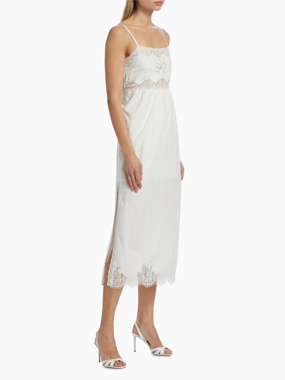 LoveShackFancy White Lace-Trim Vinca Midi Dress NWT - Picture 2 of 9